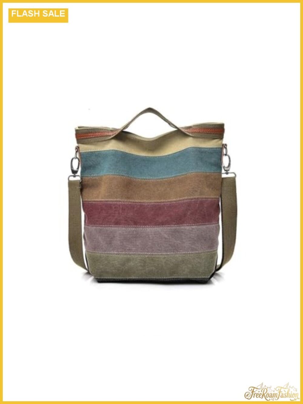 Canvas Hobo Handbag with Detachable Strap, Crossbody Tote